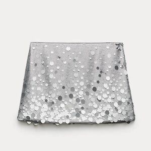 Zara sequin skirt silver grey L